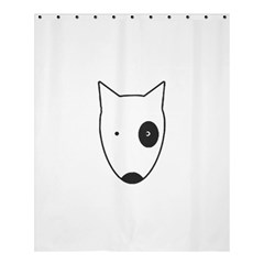 Bull Terrier T- Shirt White Look Calm Bull Terrier 18 T- Shirt Shower Curtain 60  X 72  (medium)  by EnriqueJohnson