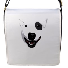 Bull Terrier T- Shirt White Look Calm Bull Terrier 23 T- Shirt Flap Closure Messenger Bag (s) by EnriqueJohnson