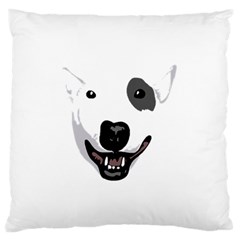 Bull Terrier T- Shirt White Look Calm Bull Terrier 23 T- Shirt Standard Premium Plush Fleece Cushion Case (one Side) by EnriqueJohnson