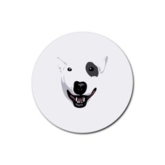 Bull Terrier T- Shirt White Look Calm Bull Terrier 23 T- Shirt Rubber Round Coaster (4 Pack) by EnriqueJohnson