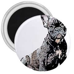 Bulldog T- Shirt French Bulldog Pop Art Dog Owner Gift T- Shirt 3  Magnets by EnriqueJohnson