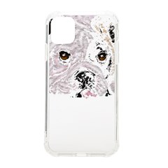 Bulldog T- Shirt Painting Of A Brown And White Bulldog Lying Down With His Tongue Out T- Shirt Iphone 11 Tpu Uv Print Case by EnriqueJohnson