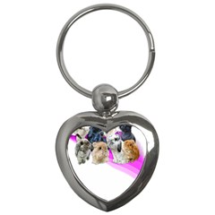 Bunnies T- Shirt Super Cute Fluffle Of Bunnies Of All Breeds! T- Shirt Key Chain (heart) by EnriqueJohnson