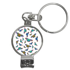 Butterflies T- Shirt Colorful Butterflies In Rainbow Colors T- Shirt Nail Clippers Key Chain