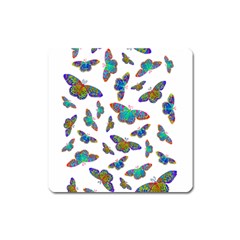 Butterflies T- Shirt Colorful Butterflies In Rainbow Colors T- Shirt Square Magnet