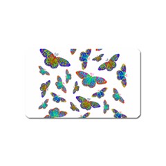 Butterflies T- Shirt Colorful Butterflies In Rainbow Colors T- Shirt Magnet (Name Card)