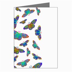 Butterflies T- Shirt Colorful Butterflies In Rainbow Colors T- Shirt Greeting Cards (Pkg of 8)