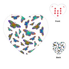 Butterflies T- Shirt Colorful Butterflies In Rainbow Colors T- Shirt Playing Cards Single Design (Heart)
