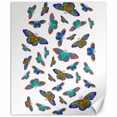 Butterflies T- Shirt Colorful Butterflies In Rainbow Colors T- Shirt Canvas 8  x 10 