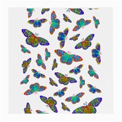 Butterflies T- Shirt Colorful Butterflies In Rainbow Colors T- Shirt Medium Glasses Cloth (2 Sides)