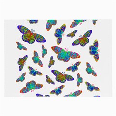 Butterflies T- Shirt Colorful Butterflies In Rainbow Colors T- Shirt Large Glasses Cloth (2 Sides) by EnriqueJohnson