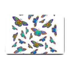 Butterflies T- Shirt Colorful Butterflies In Rainbow Colors T- Shirt Small Doormat