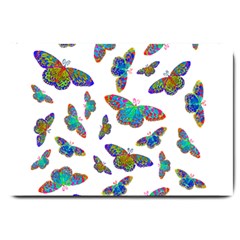 Butterflies T- Shirt Colorful Butterflies In Rainbow Colors T- Shirt Large Doormat