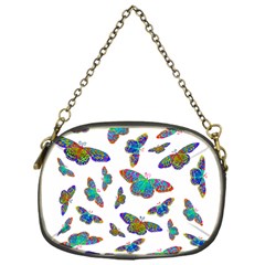 Butterflies T- Shirt Colorful Butterflies In Rainbow Colors T- Shirt Chain Purse (One Side)