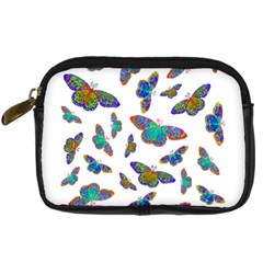 Butterflies T- Shirt Colorful Butterflies In Rainbow Colors T- Shirt Digital Camera Leather Case