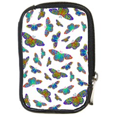 Butterflies T- Shirt Colorful Butterflies In Rainbow Colors T- Shirt Compact Camera Leather Case