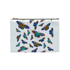 Butterflies T- Shirt Colorful Butterflies In Rainbow Colors T- Shirt Cosmetic Bag (Medium)