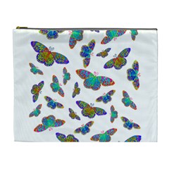 Butterflies T- Shirt Colorful Butterflies In Rainbow Colors T- Shirt Cosmetic Bag (xl)
