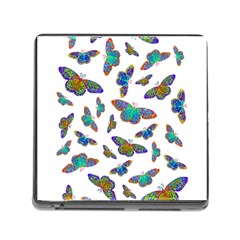 Butterflies T- Shirt Colorful Butterflies In Rainbow Colors T- Shirt Memory Card Reader (square 5 Slot) by EnriqueJohnson