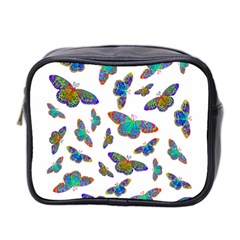 Butterflies T- Shirt Colorful Butterflies In Rainbow Colors T- Shirt Mini Toiletries Bag (Two Sides)
