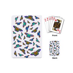 Butterflies T- Shirt Colorful Butterflies In Rainbow Colors T- Shirt Playing Cards Single Design (Mini)