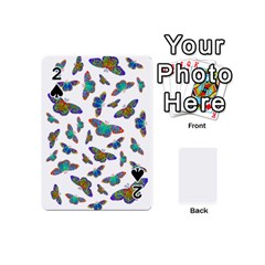 Butterflies T- Shirt Colorful Butterflies In Rainbow Colors T- Shirt Playing Cards 54 Designs (Mini)