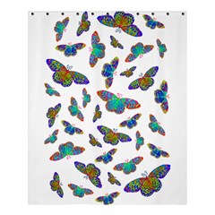 Butterflies T- Shirt Colorful Butterflies In Rainbow Colors T- Shirt Shower Curtain 60  x 72  (Medium) 