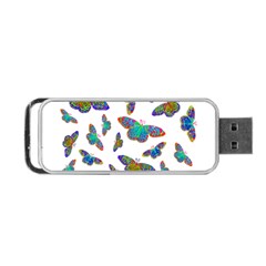 Butterflies T- Shirt Colorful Butterflies In Rainbow Colors T- Shirt Portable USB Flash (One Side)