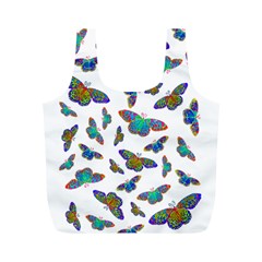 Butterflies T- Shirt Colorful Butterflies In Rainbow Colors T- Shirt Full Print Recycle Bag (M)