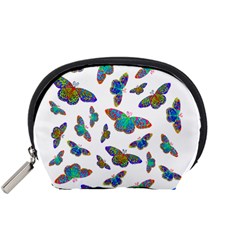 Butterflies T- Shirt Colorful Butterflies In Rainbow Colors T- Shirt Accessory Pouch (Small)