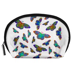 Butterflies T- Shirt Colorful Butterflies In Rainbow Colors T- Shirt Accessory Pouch (Large)