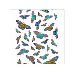 Butterflies T- Shirt Colorful Butterflies In Rainbow Colors T- Shirt Square Satin Scarf (30  x 30 )
