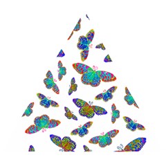 Butterflies T- Shirt Colorful Butterflies In Rainbow Colors T- Shirt Wooden Puzzle Triangle