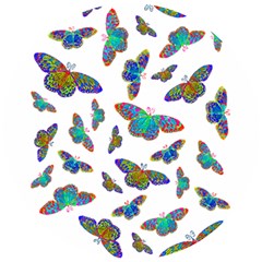 Butterflies T- Shirt Colorful Butterflies In Rainbow Colors T- Shirt Wooden Puzzle Round