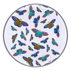 Butterflies T- Shirt Colorful Butterflies In Rainbow Colors T- Shirt Wireless Fast Charger(White)