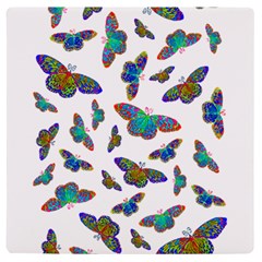 Butterflies T- Shirt Colorful Butterflies In Rainbow Colors T- Shirt UV Print Square Tile Coaster 