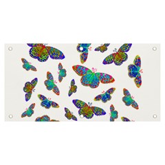 Butterflies T- Shirt Colorful Butterflies In Rainbow Colors T- Shirt Banner and Sign 6  x 3 