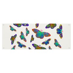 Butterflies T- Shirt Colorful Butterflies In Rainbow Colors T- Shirt Banner And Sign 8  X 3 