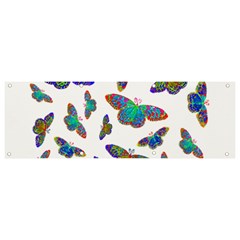Butterflies T- Shirt Colorful Butterflies In Rainbow Colors T- Shirt Banner and Sign 9  x 3 