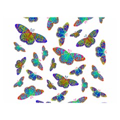 Butterflies T- Shirt Colorful Butterflies In Rainbow Colors T- Shirt Two Sides Premium Plush Fleece Blanket (Extra Small)