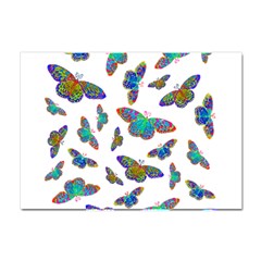 Butterflies T- Shirt Colorful Butterflies In Rainbow Colors T- Shirt Crystal Sticker (A4)