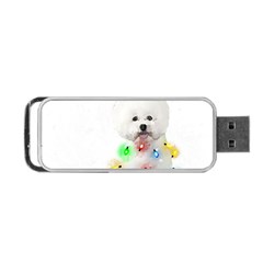 White Bichon Frise Dog Snow Reindeer S T- Shirt White Bichon Frise  Dog Snow Reindeer Santa Hat Chri Portable Usb Flash (two Sides) by ZUXUMI