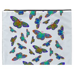 Butterflies T- Shirt Colorful Butterflies In Rainbow Colors T- Shirt Cosmetic Bag (xxxl)