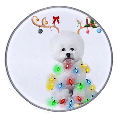 White Bichon Frise Dog Snow Reindeer S T- Shirt White Bichon Frise  Dog Snow Reindeer Santa Hat Chri Wireless Fast Charger(white) by ZUXUMI