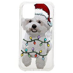 White Bichon Frise Dog T- Shirt White Bichon Frise Dog Santa Christmas Tree Lights Xmas T- Shirt Iphone 12 Mini Tpu Uv Print Case	