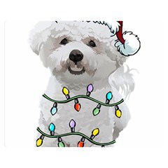 White Bichon Frise Dog T- Shirt White Bichon Frise Dog Santa Christmas Tree Lights Xmas T- Shirt Premium Plush Fleece Blanket (medium) by ZUXUMI