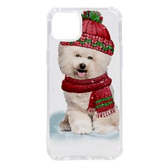 White Bichon Frise Santa Xmas T- Shirt Red Winter Hat Scarf Christmas Cap White Bichon Frise  Santa Iphone 14 Plus Tpu Uv Print Case by ZUXUMI