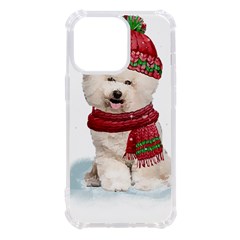 White Bichon Frise Santa Xmas T- Shirt Red Winter Hat Scarf Christmas Cap White Bichon Frise  Santa Iphone 13 Pro Tpu Uv Print Case by ZUXUMI