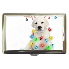 White Labrador Dog Snow Reindeer Santa T- Shirt White Labrador  Dog Snow Reindeer Santa Hat Christma Cigarette Money Case by ZUXUMI