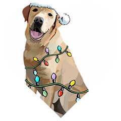 White Labrador Dog T- Shirt White Labrador Dog Santa Christmas Tree Lights Xmas T- Shirt Wooden Puzzle Heart by ZUXUMI